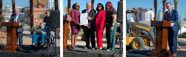 A standing-room only crowd attended the groundbreaking for the Mary Rose Wilcox Center for Healthcare and Innovation, which included many dignitaries from the City of Phoenix, Maricopa County and the State of Arizona